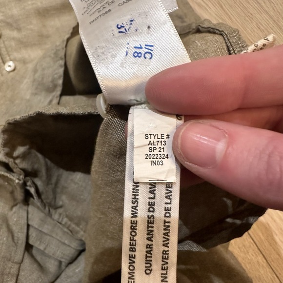 Madewell S Linen Blend Alexandra Button Front Mini Dress Olive Branch AL713 - Picture 10 of 13